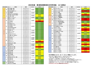 thumbnail of 2025年度第3期定期教室　空き枠開放