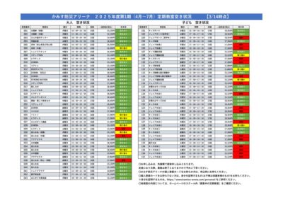 HPアップ用空き枠 表（2025.1学期-のサムネイル